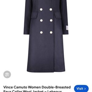 Vince Camuto Midnight Blue Double-Breasted Coat